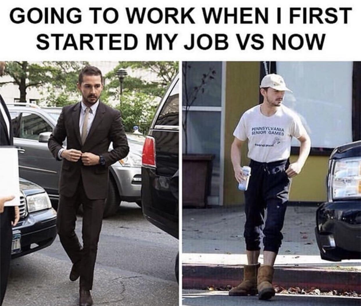 Starting a job vs now