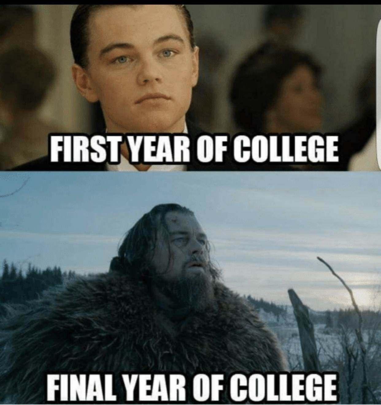 First-year Vs final year of college