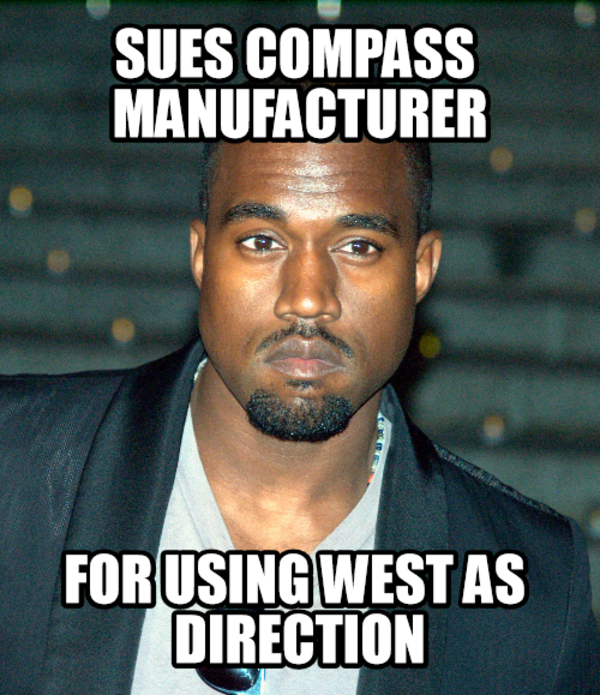 Kanye suing the compass company